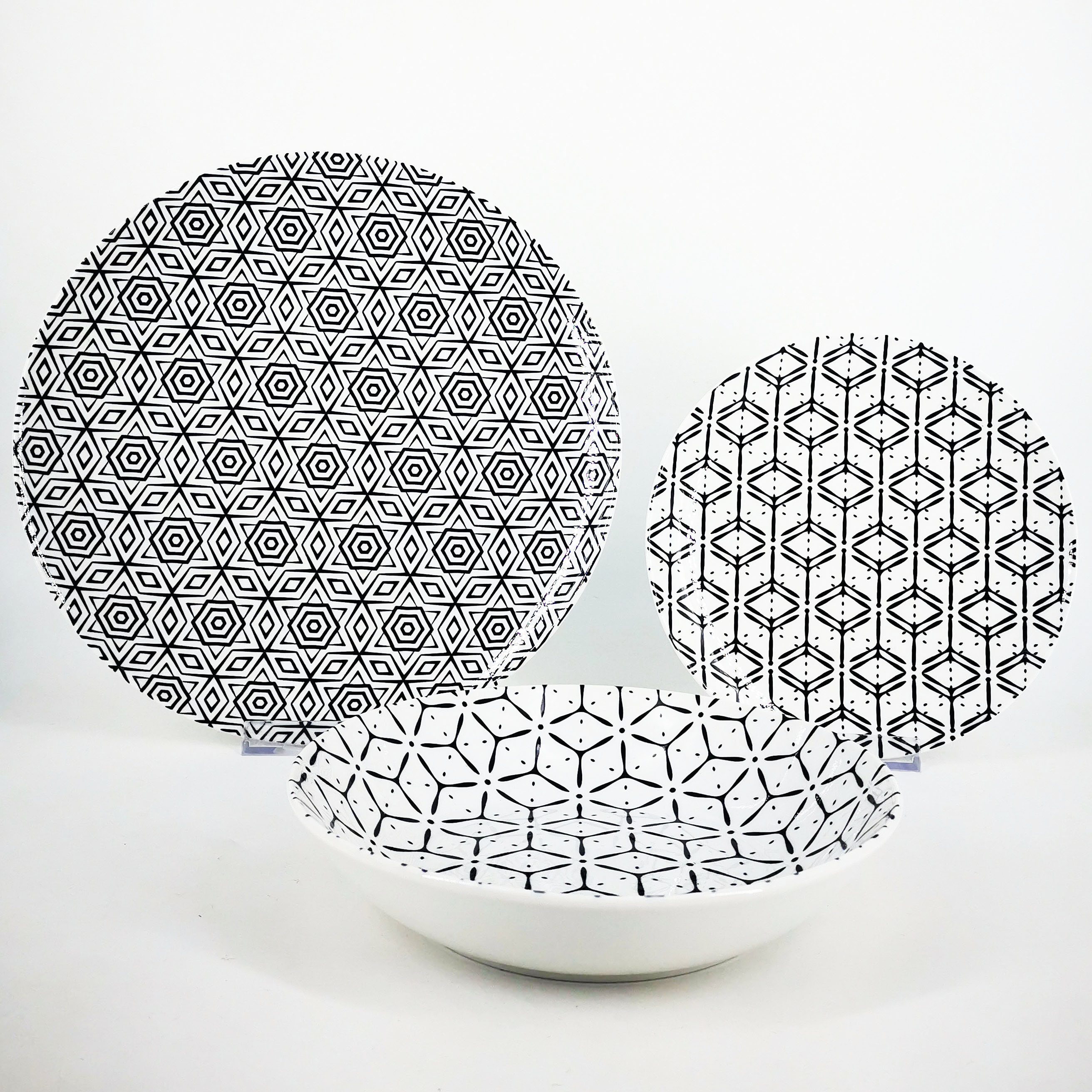 18pc porcelain dinner set with pad printing