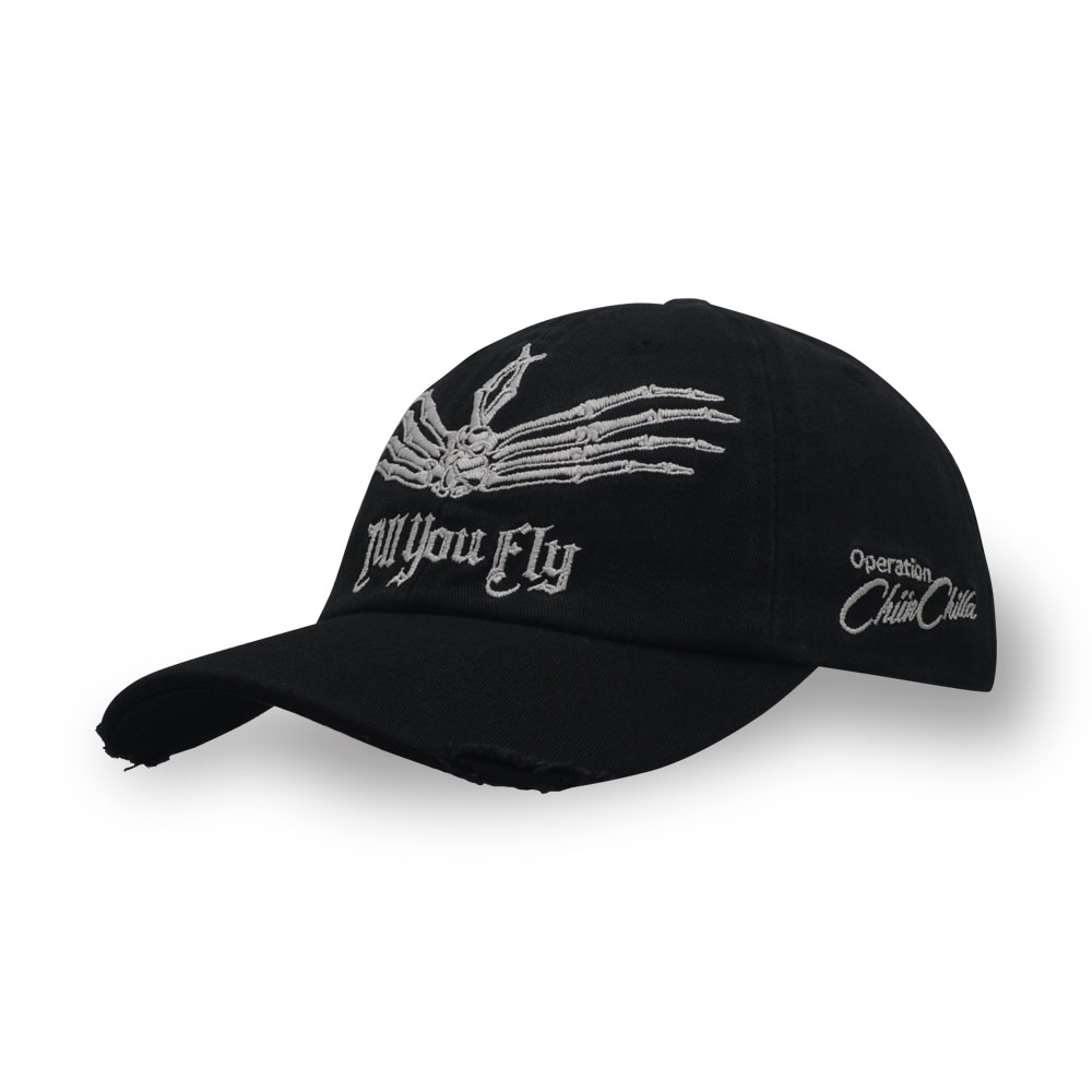 6 panel embroidery washed distressed cotton twill dad hat
