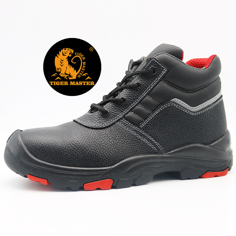 Oil slip resistant leather oil industry safety shoes steel toe cap
