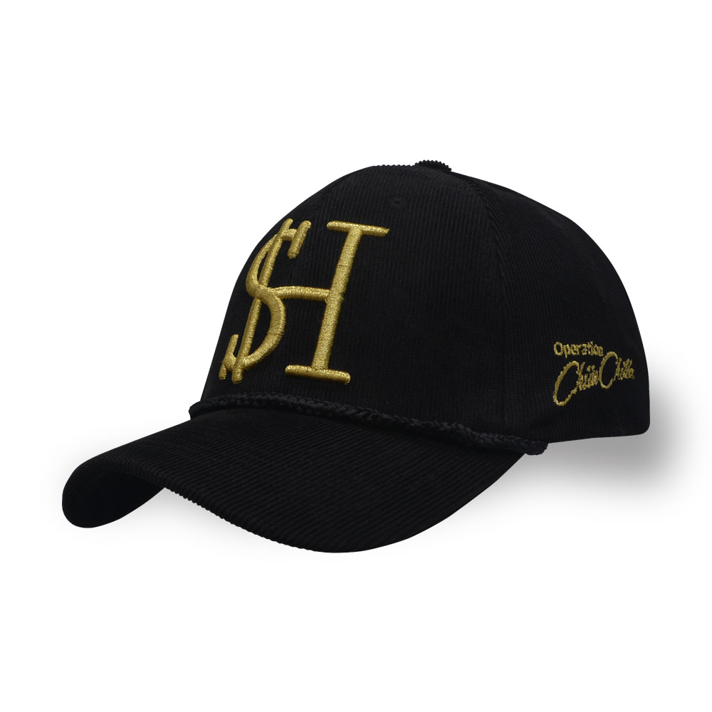 6 panel 3D embroidery corduroy baseball cap