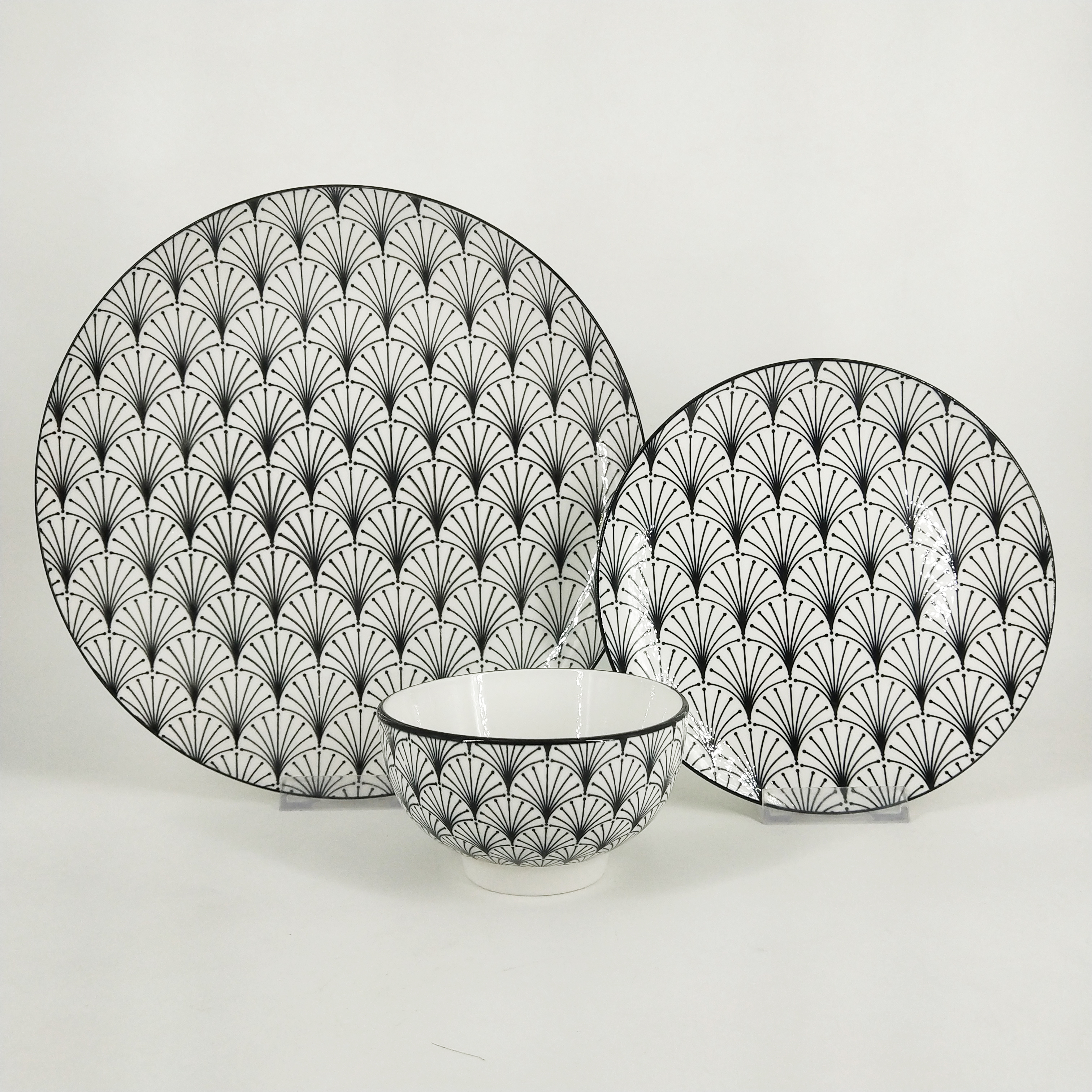 16pc porcelain dinner set with pad printing