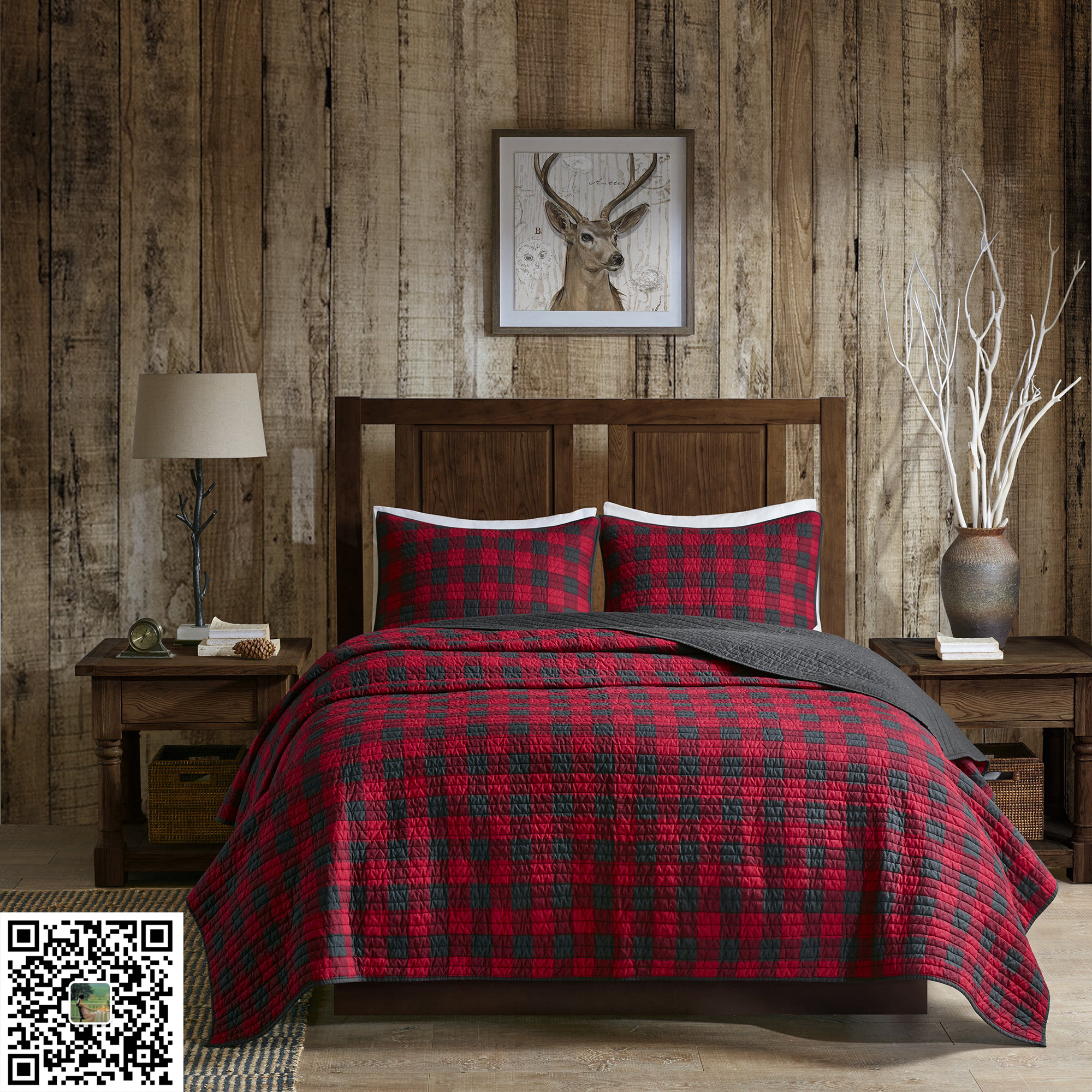 H&J Lodge quilt set/ Lodge bedspread