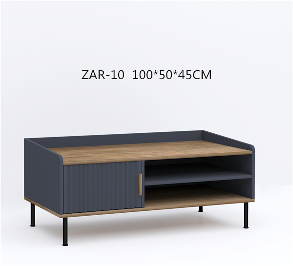 Coffee table with metal feet