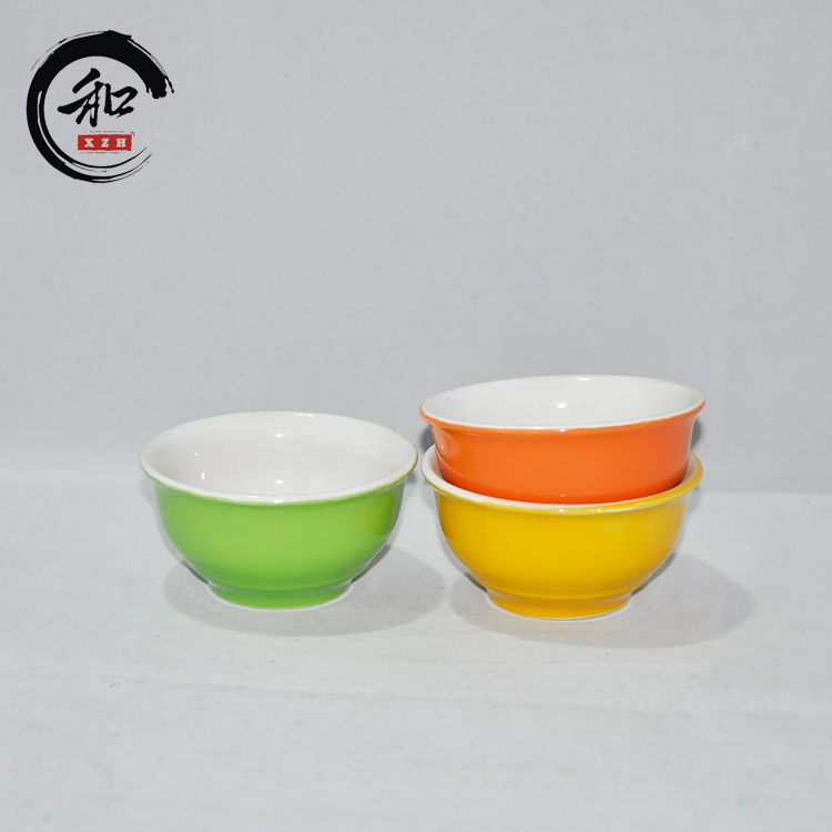 Stoneware Porcelain Color Glaze Microwave Safe Stackable Soup Noodle Rice Ceramic Packaging Cup Bowls