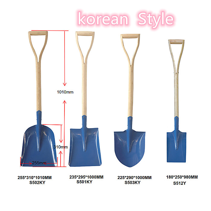 shovel with wooden handle for Korea