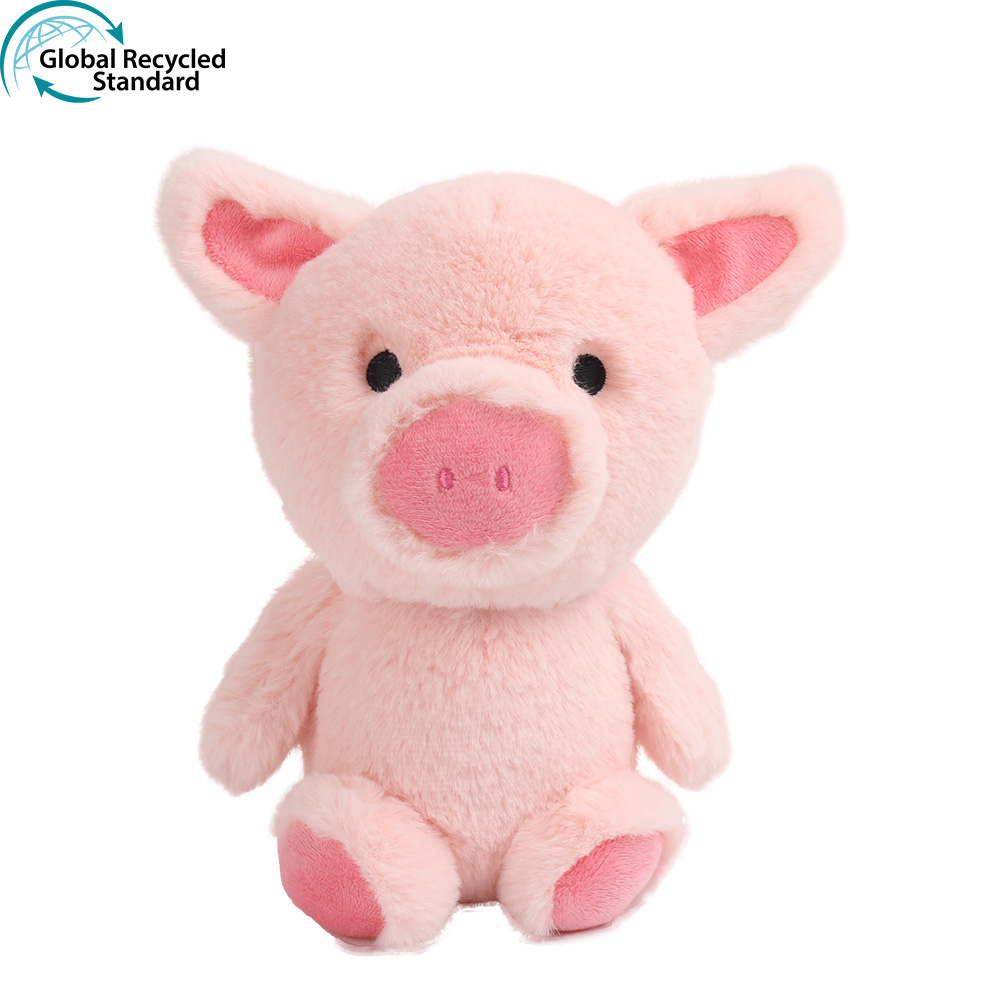 recycled material stuffed pig keychain pink pig hot sell plush toy