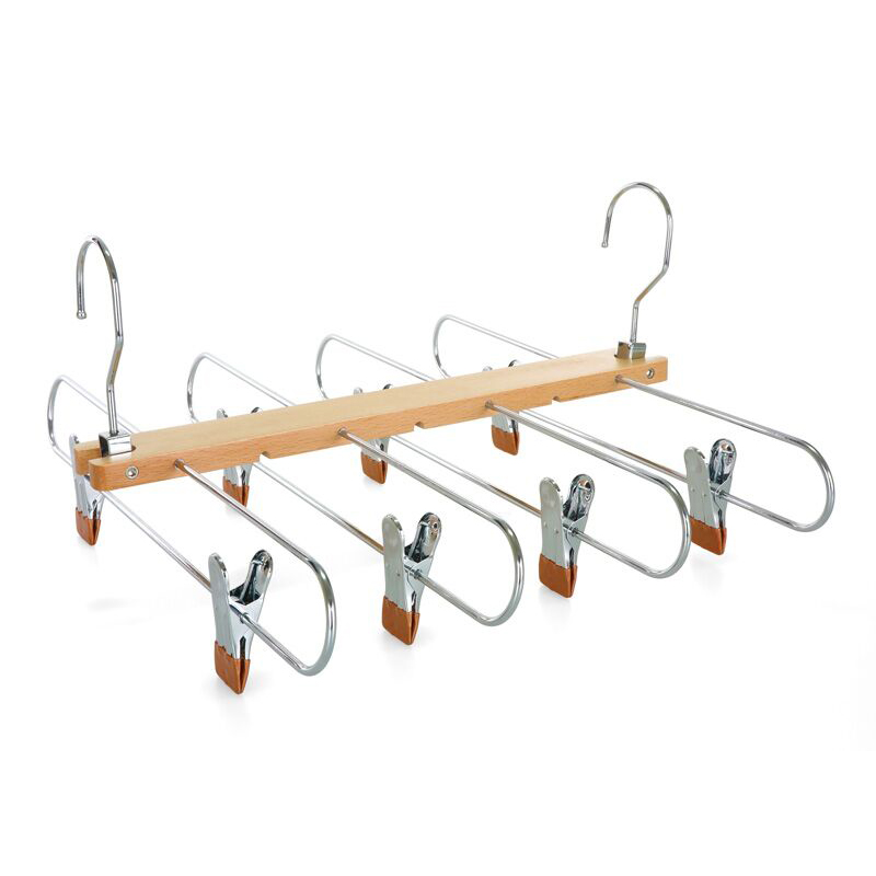 4 Layer 8 Clips Multifunctional Space Saver Folding Rack Magical Metal Pants Hanger