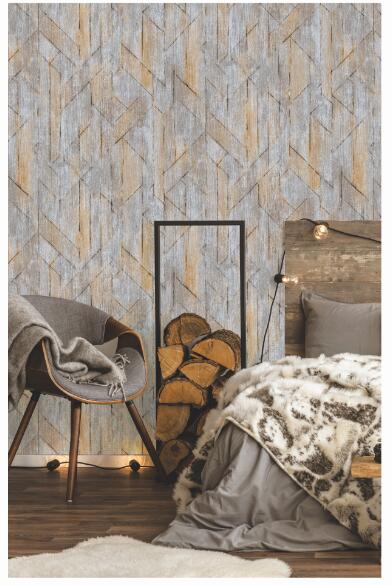 Topli Wood Design Kitchen Wallpaper Washable