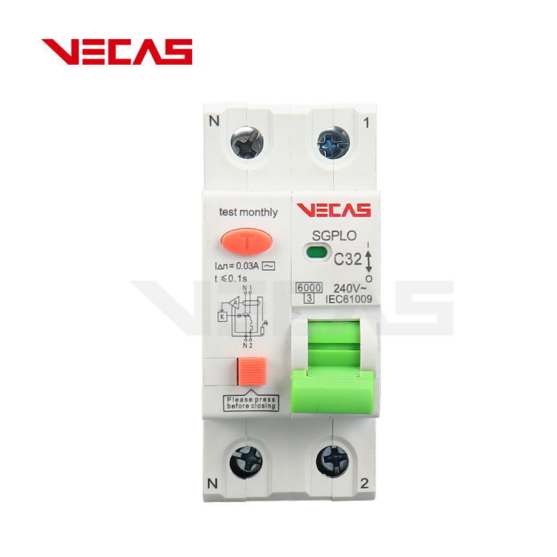 VECAS Upgrade RCBO Residual Current Breaker with Overcurrent Protection Leakage Breaker SGPLO Series Leakage Protector