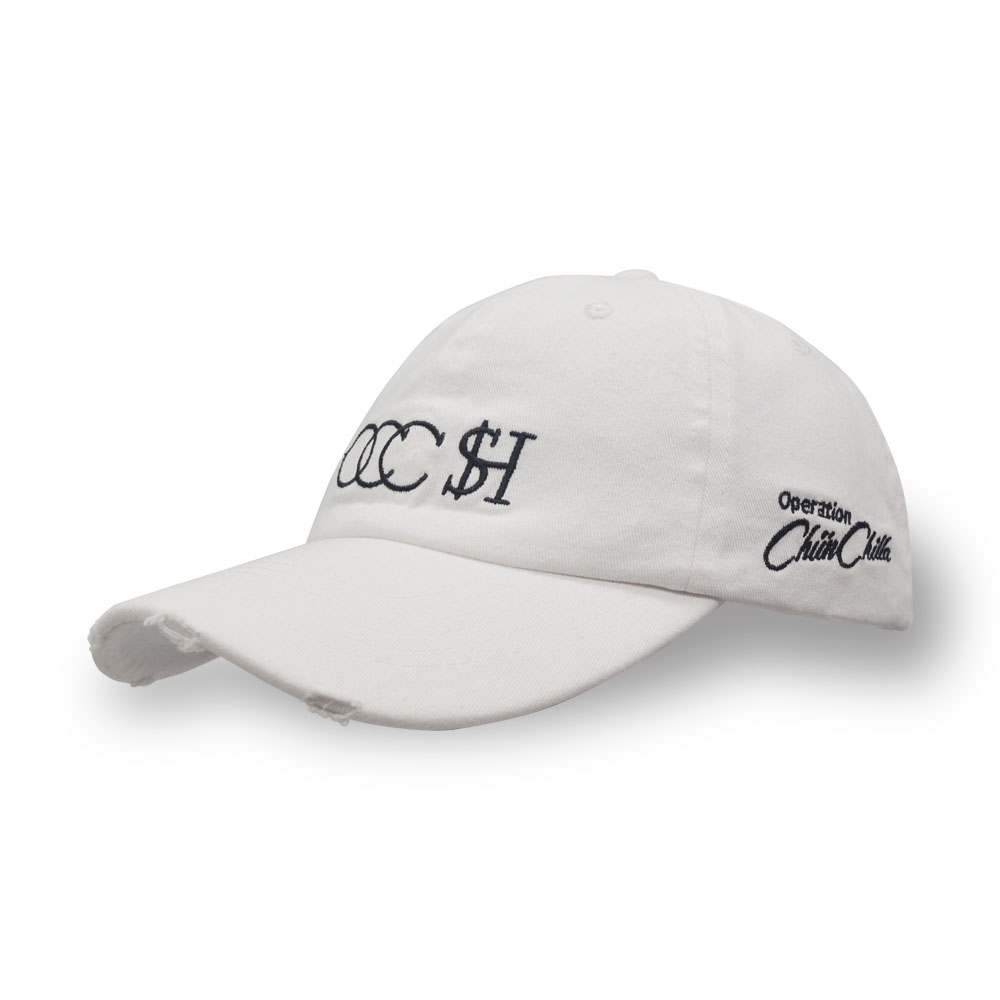 6 panel embroidery washed distressed cotton twill dad hat