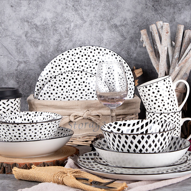 18pcs Hot sale Textured pad printing porcelain dinner set