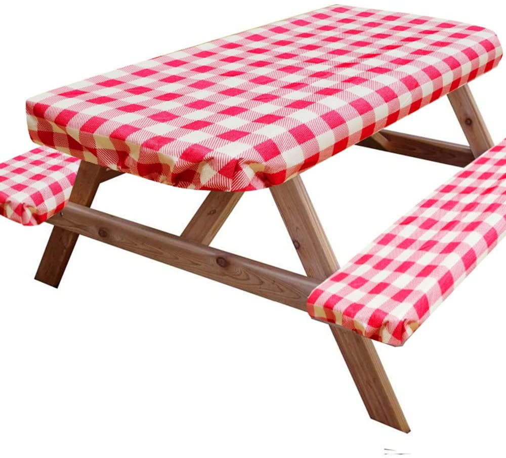Readortextile Three-piece picnic set Picnic Table and Bench Covers Outdoor Waterproof Table Covers