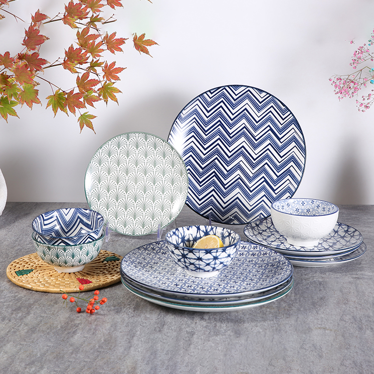 Luxury Home Crockery Salad Pad Printing Dinner Set Custom Wedding Plates Chinese Porcelain Ceramic Dinnerware Sets Tableware