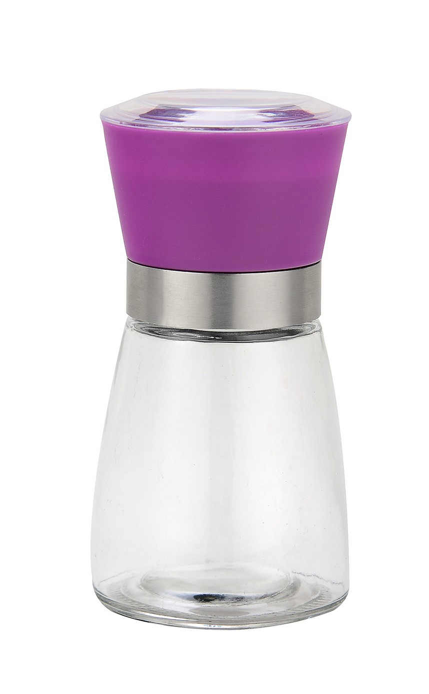 Grinder with glass bottle