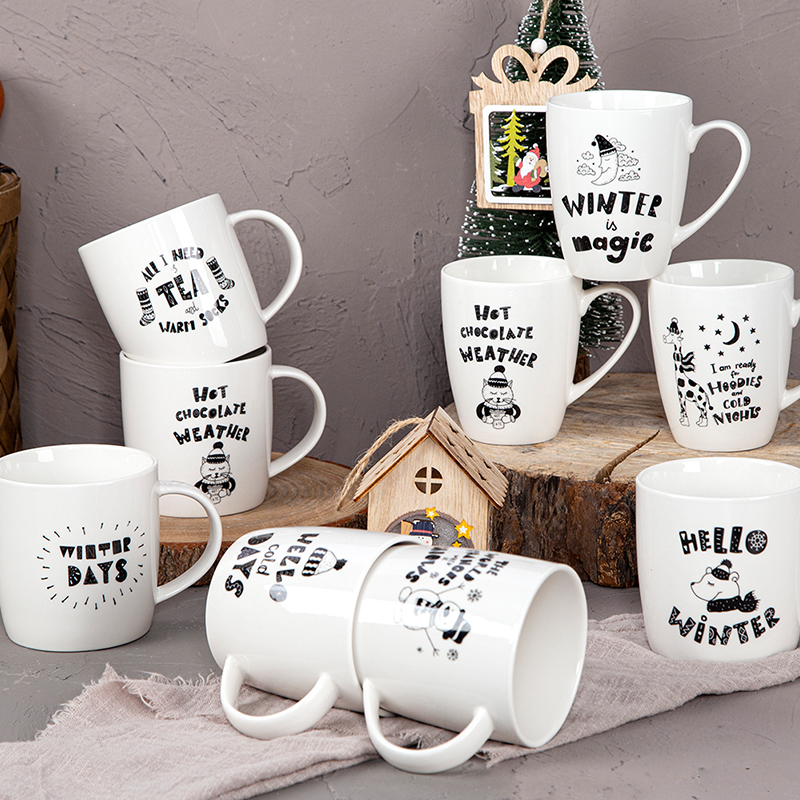 11OZ new bone china mug with decal and Christmas &wording