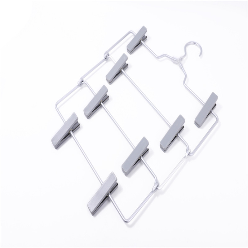 Aluminum 4 layer fold space save pant hanger