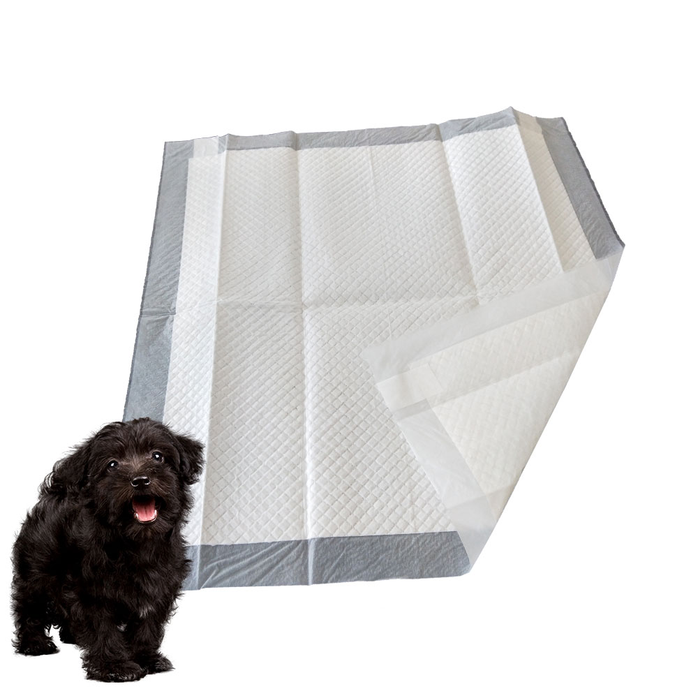 Puppy pad with corner stickers