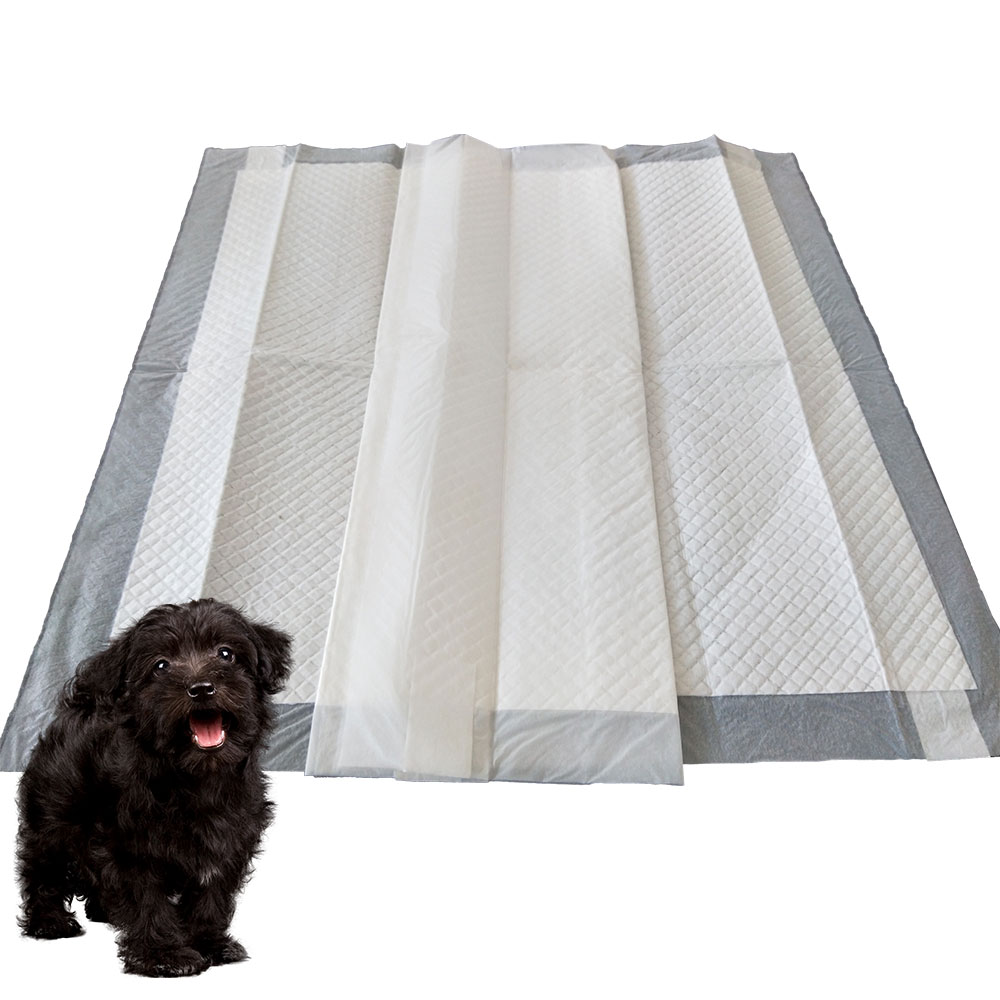Puppy pads with adhesive stickers