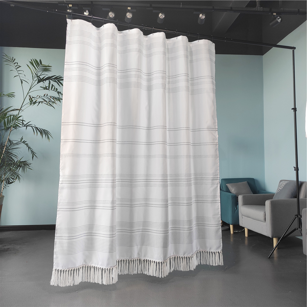 tassel shower curtain