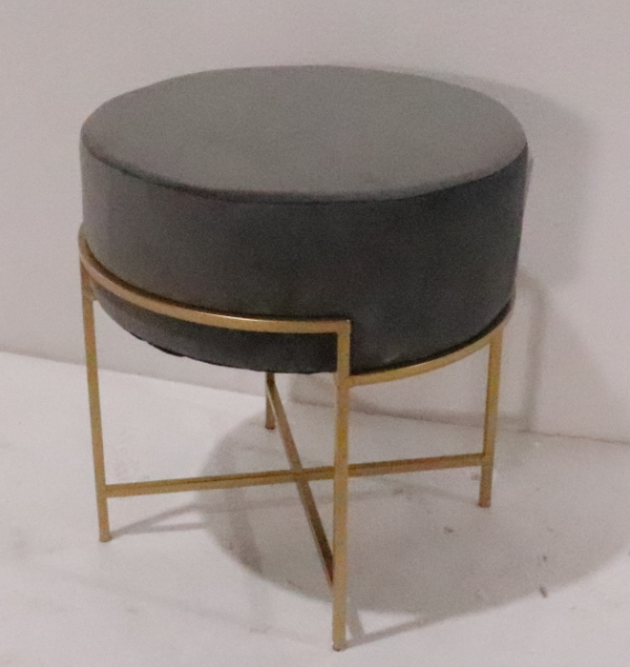 Grey Stool with iron legs