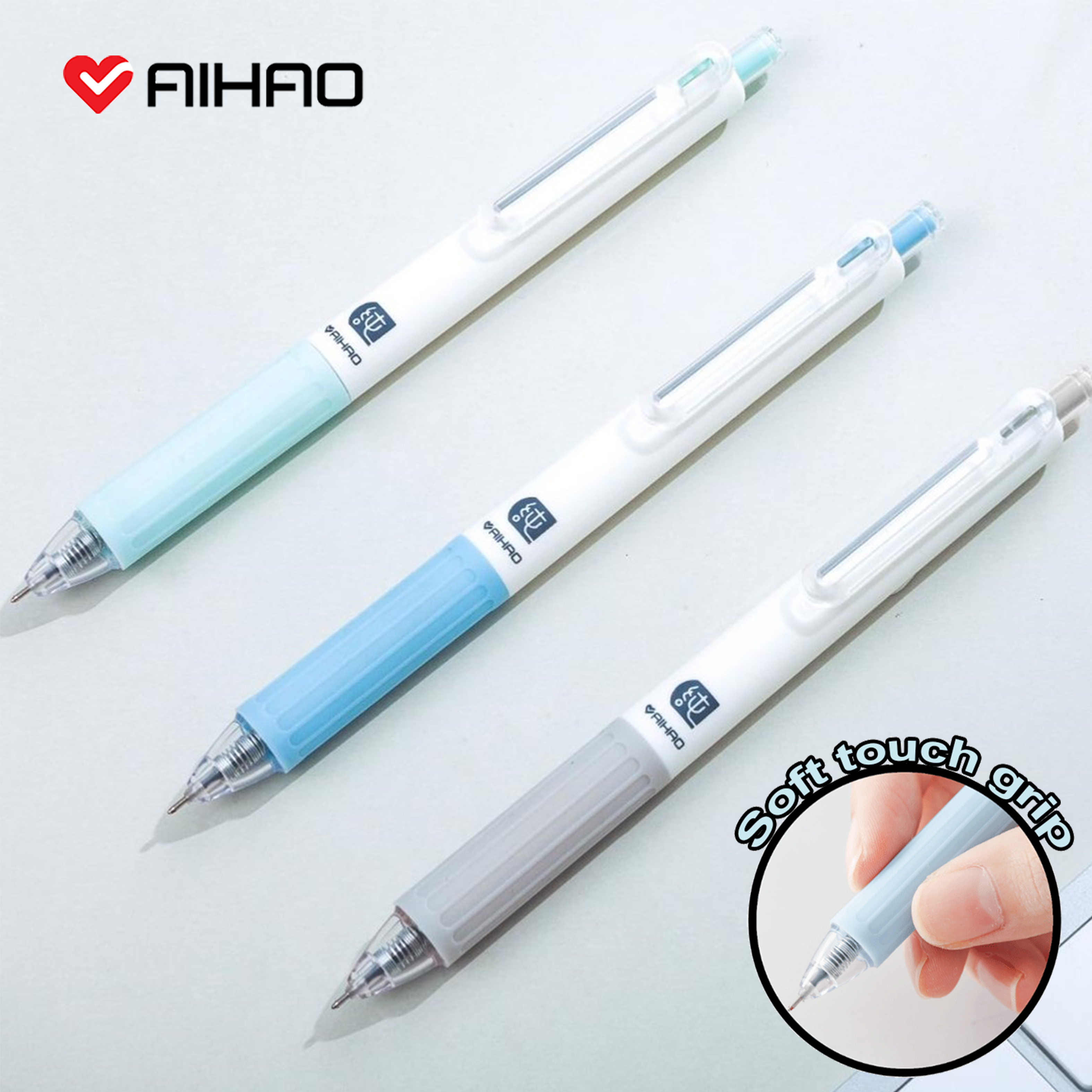 Soft grip Retractable Gel ink pen