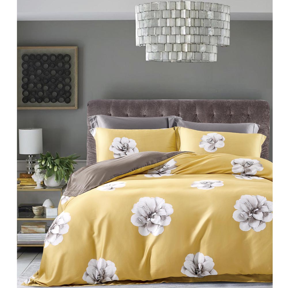 Redsun Textile Colorful Flower Printing Tencel Duvet Cover Set With Pillow Cases