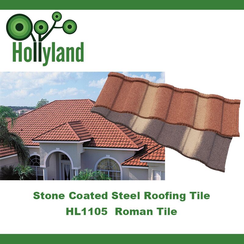 Al-zinc steel base roof tile Roman type Stone coated steel roof sheet