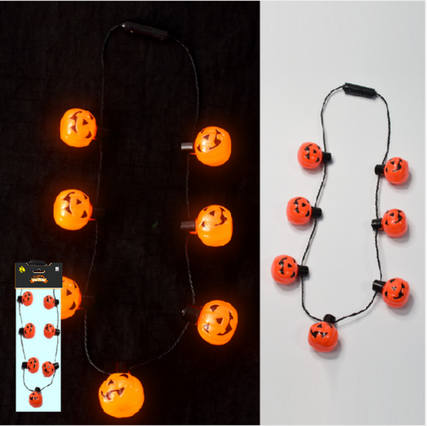 neonglo J32205-7 party item Halloween Light Up Jumbo Pumpkins Necklace