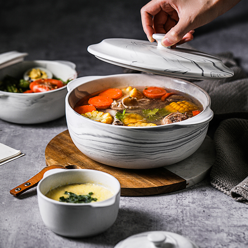 Marble Round Casserole