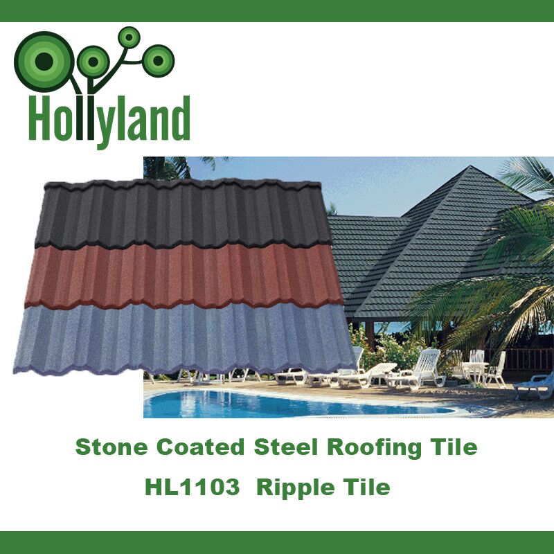 Ripple type classic type Al-zinc steel base Stone coated roof tile
