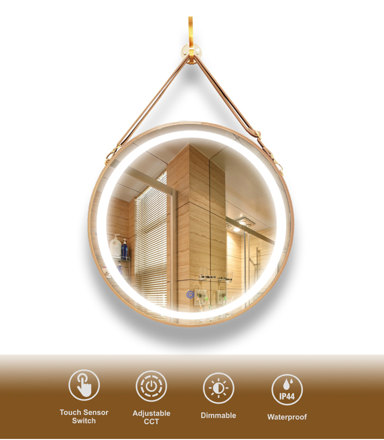 Wall hanging bathroom led mirror bath room mirror with lights