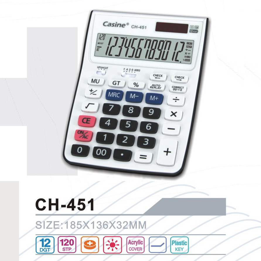 CH-451 - 12-digit Check& correct calculator desktop calculator-Casine