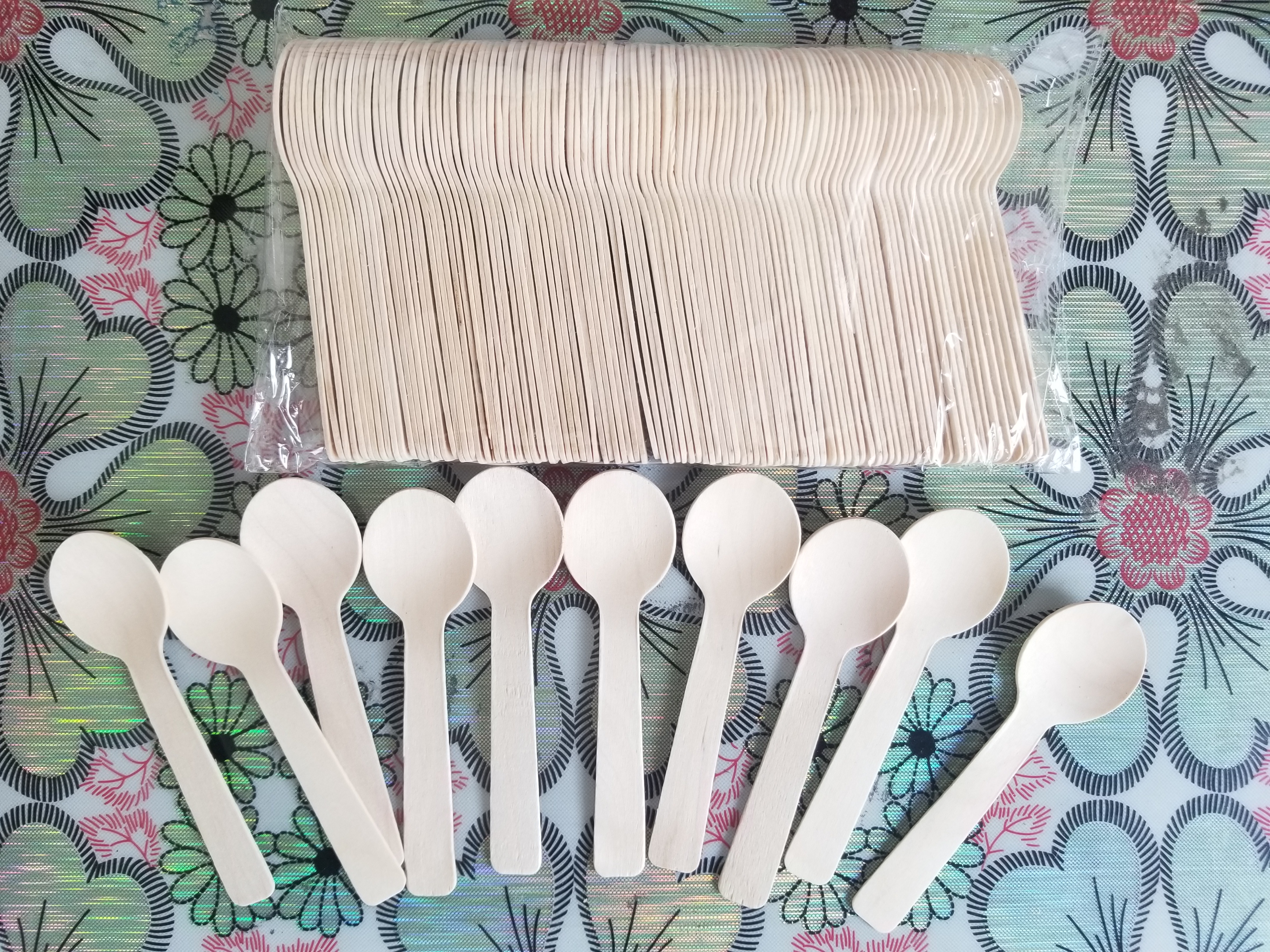 Disposable environmental mini wooden spoon