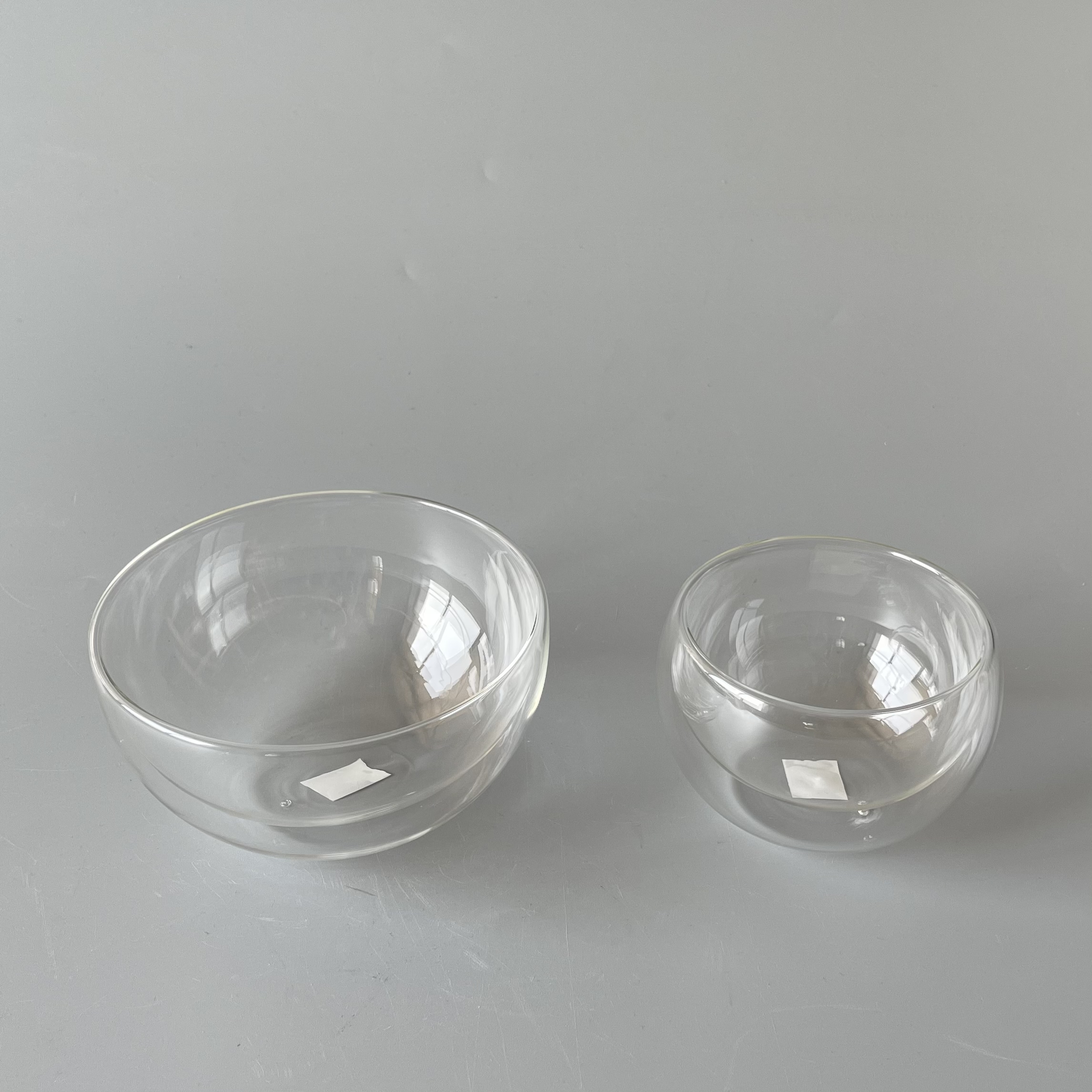 Heat resistant glass double bowl
