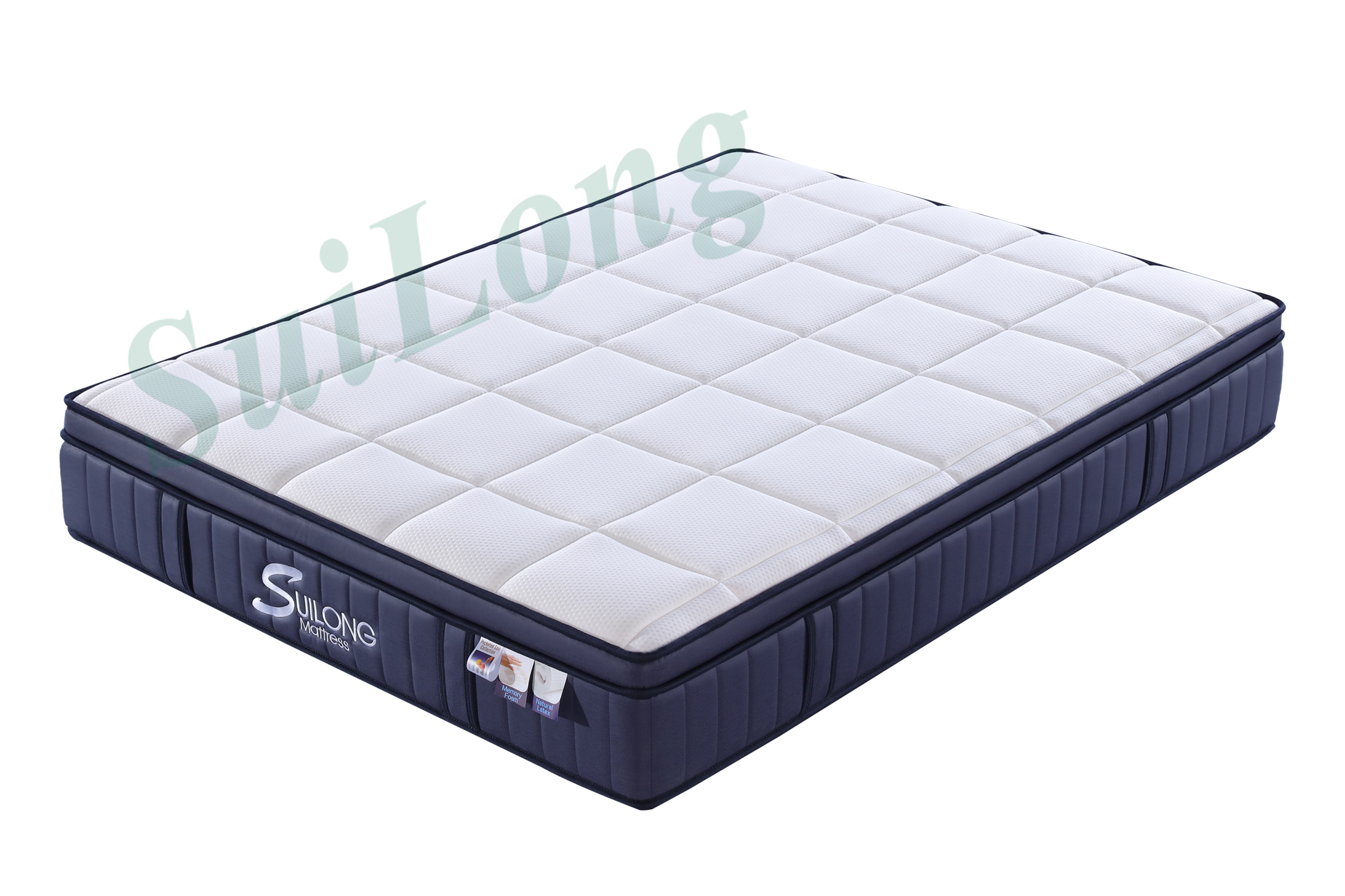 Euro-top latex memory foam five zone pocket spring mattress