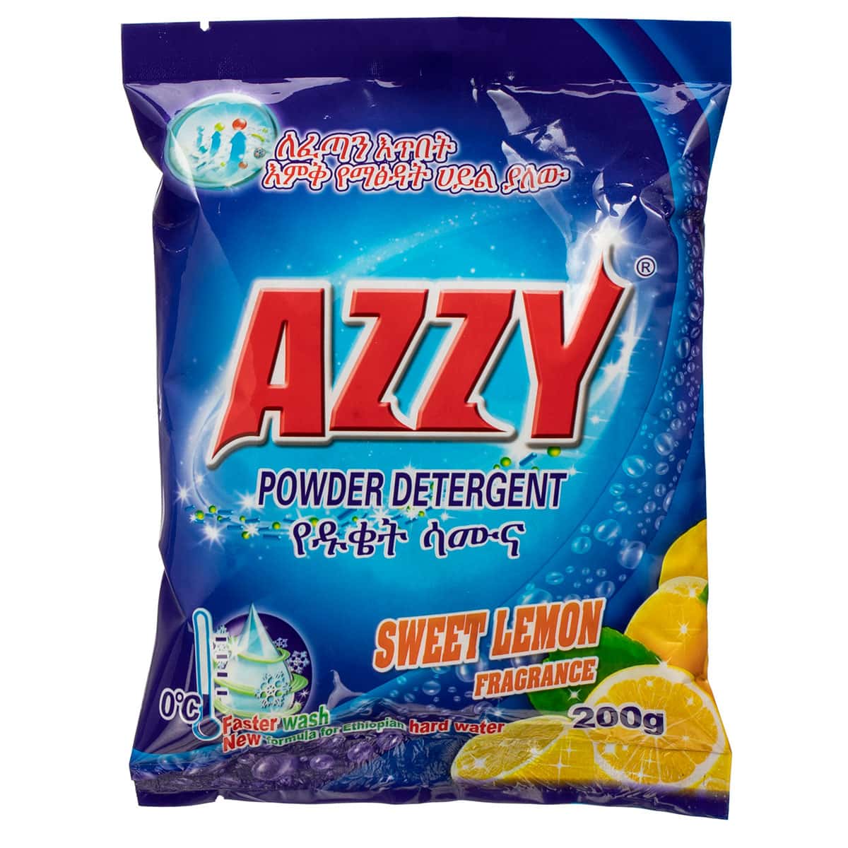 AZZY Affordable Washing Powder, Whitens, Stain & Odor Removal Fresh Lemon Scent, Great for Hand Washing and Machine Washing- Packing May Vary