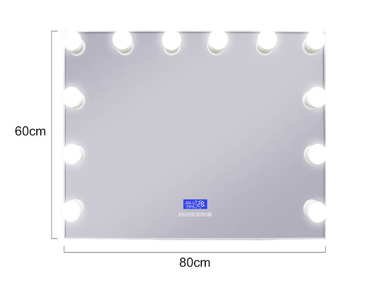 Rectangle speakers led lighted hollywood makeup bathroom illuminated mirror