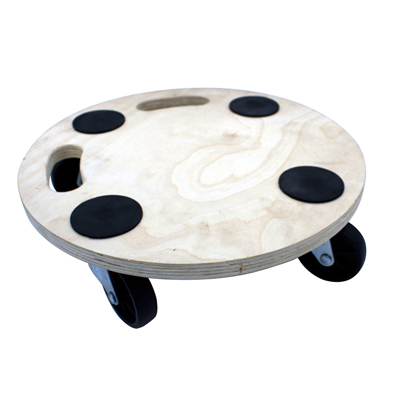 Heavy Duty 200kg round wood dolly with rolling casters and 4 non-slip corner pads