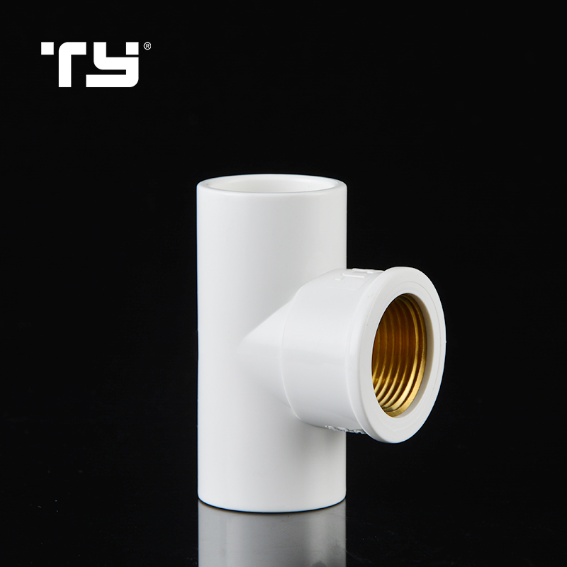 PVC Female Plastic Brass Thread Tees Joint Pipe Fittings SCH 40