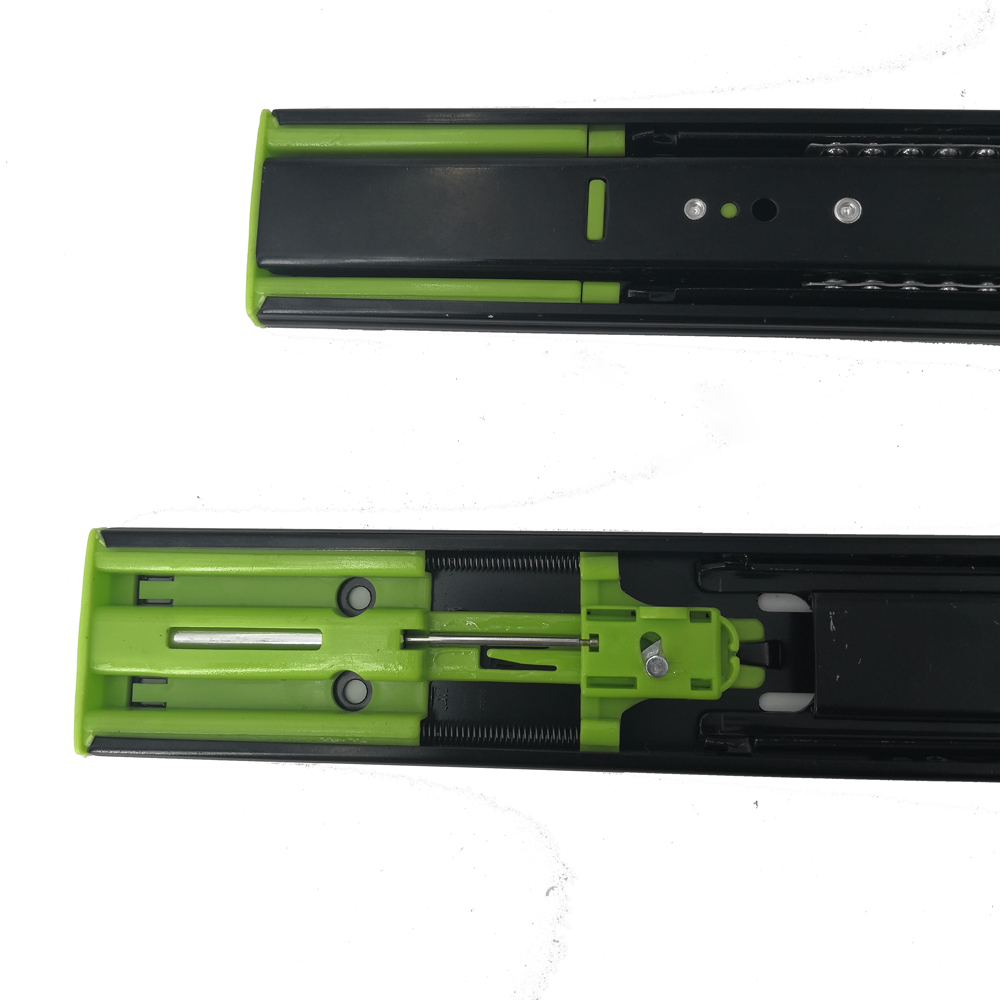 New type hot selling export type iron self locking drawer slide with double spring451112