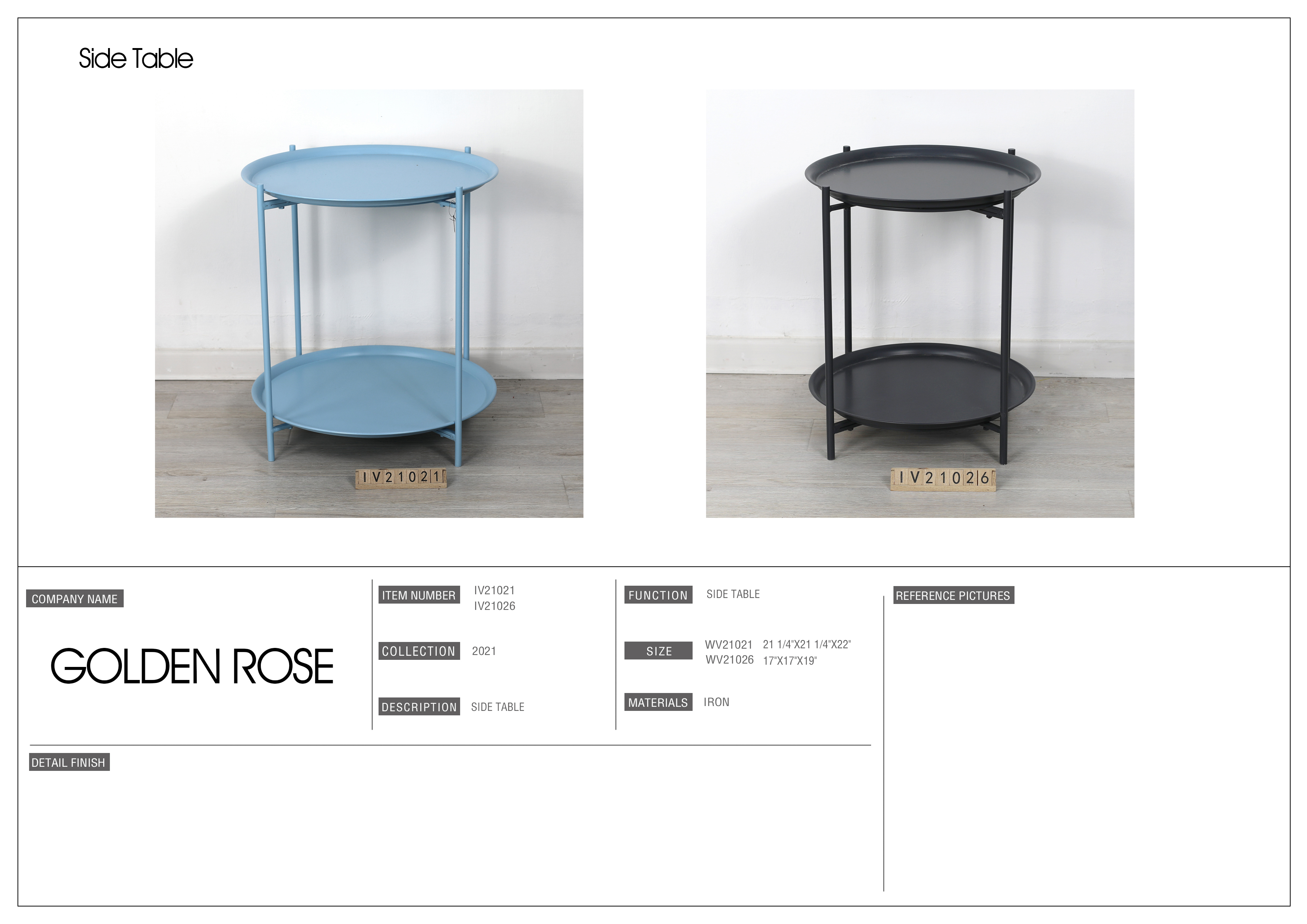 metal tray table