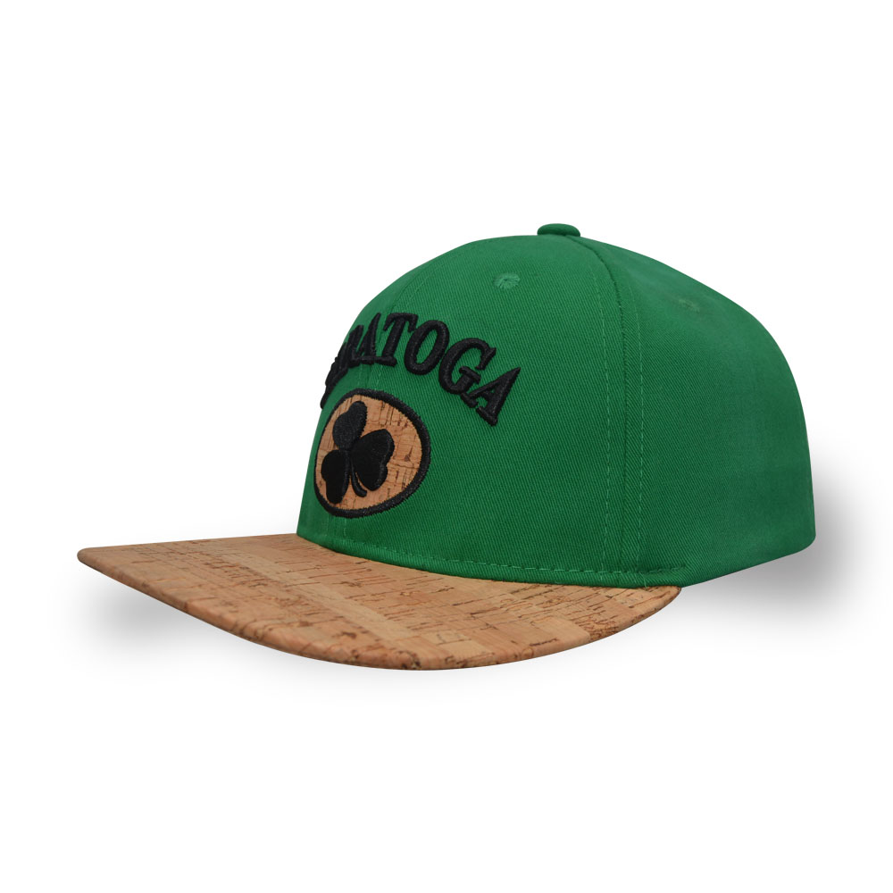 6 panel 3D embroidery wood PU cotton twill flexfit snapback cap
