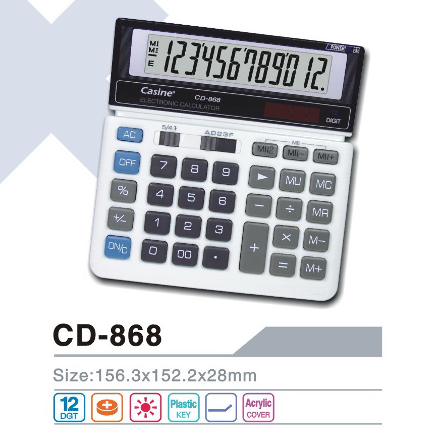 CD-868 - 12-digit desktop calculator - Casine