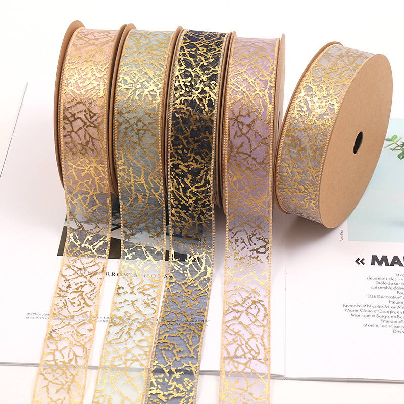 metal print organza ribbon