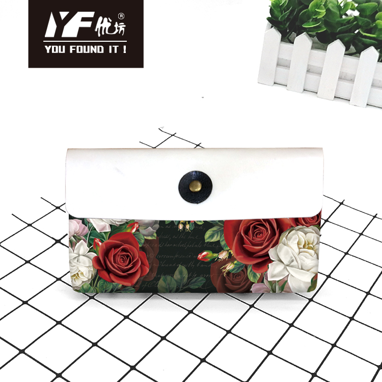 Custom flower lovely style PU cosmetic bag