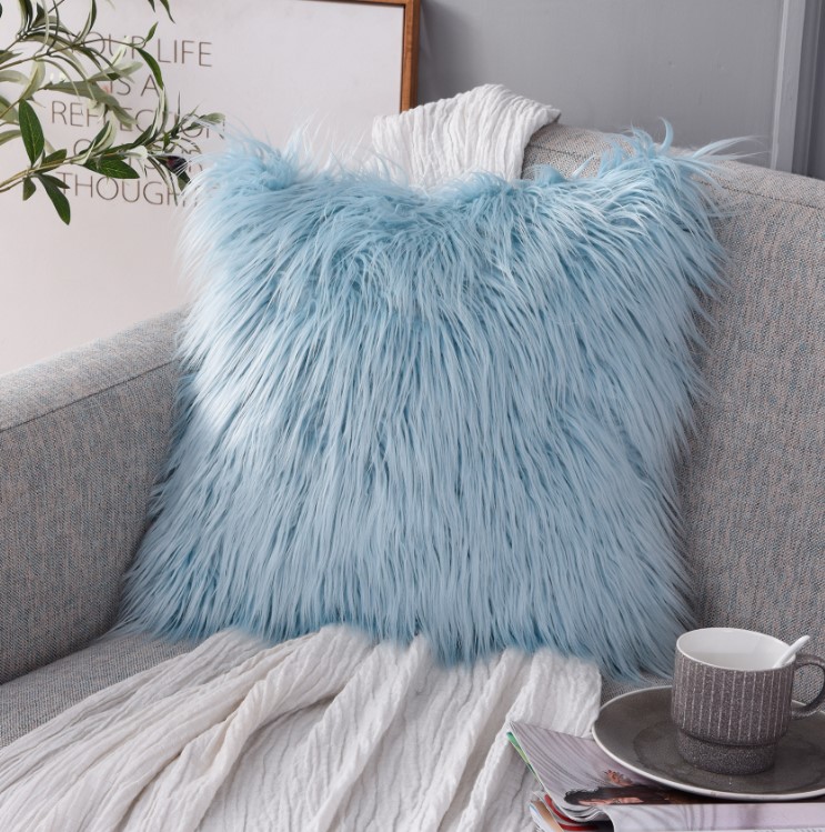 Nordic Luxury faux sheepskin Throw pillow OEM soft and shaggy pillow cushion for home or office decor