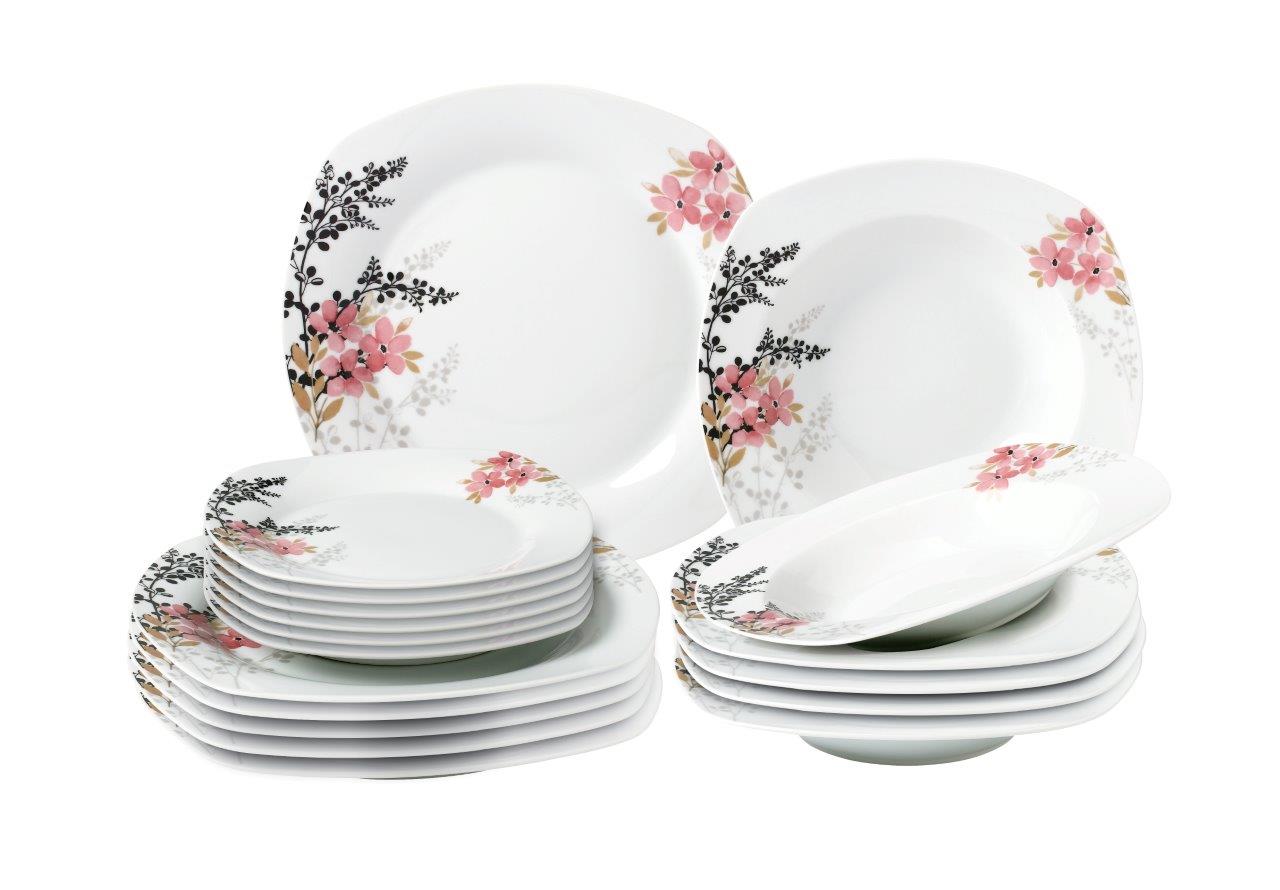 18pcs porcelain square shape dinner set