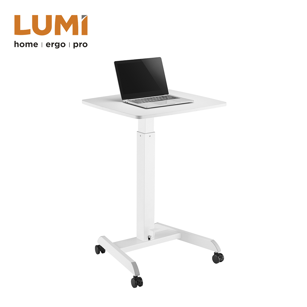 Ergonomic Height Adjustable Mobile Cart Sit Stand Workstation With Foot Pedal