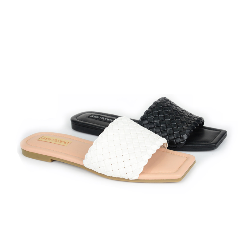 2021 Fashion OEM Raffia Upper Women Ballerina Flats