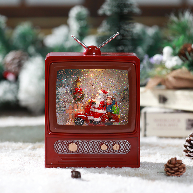 Red-house Chrsitmas music ligting spinning water lantern